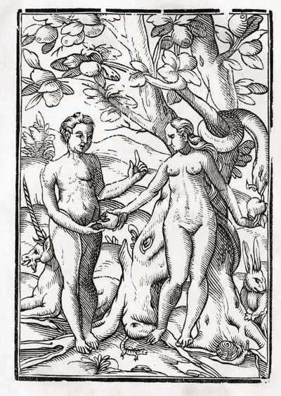 Adam en Eva in de Hof van Eden, uit 